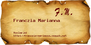 Franczia Marianna névjegykártya